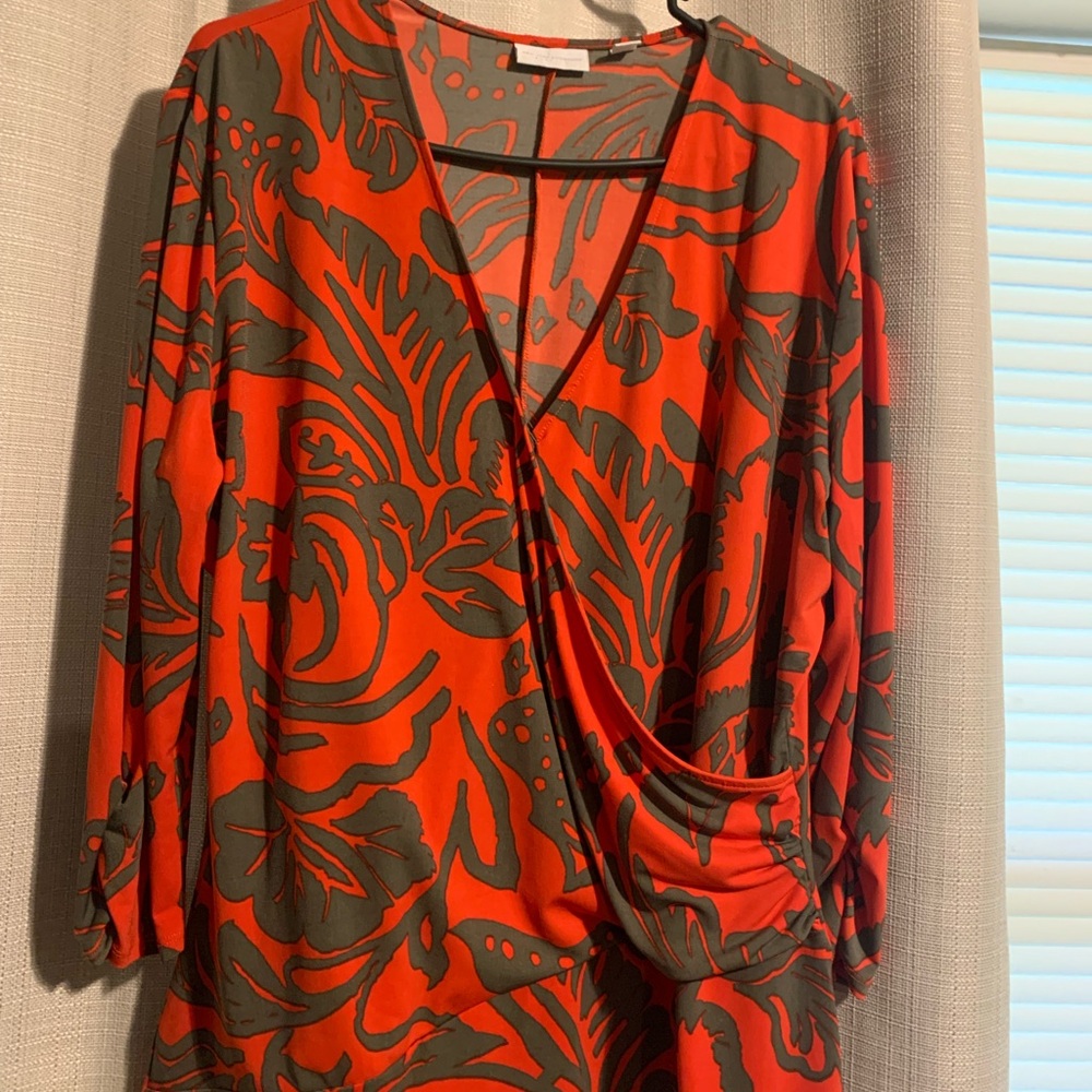 Red and Gray Floral Shirt